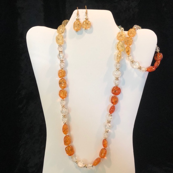 Faux Amber Necklace Set - Picture 1 of 4